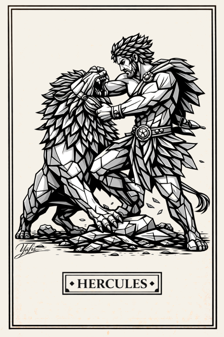 HERCULES VS LION by YaLos | InkMatrix.eu